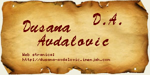 Dušana Avdalović vizit kartica